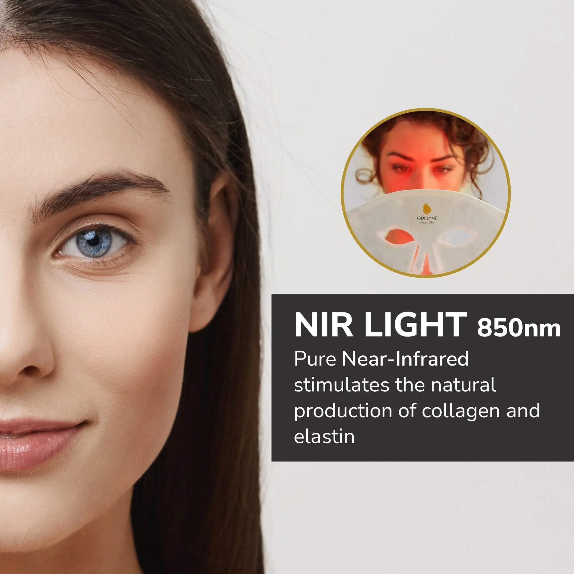 Odelyne® Adara LED Light Therapy Mask Face Skincare Treatment | Collagen Boosting | Anti-Ageing | Reduce Wrinkles & Redness Odelyne